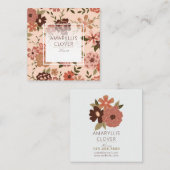 Pfirsichbraun-Muster Quadratische Visitenkarte (Vorne/Hinten)