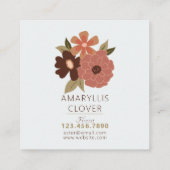 Pfirsichbraun-Muster Quadratische Visitenkarte (Rückseite)