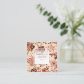 Pfirsichbraun-Muster Quadratische Visitenkarte (Stehend Vorderseite)