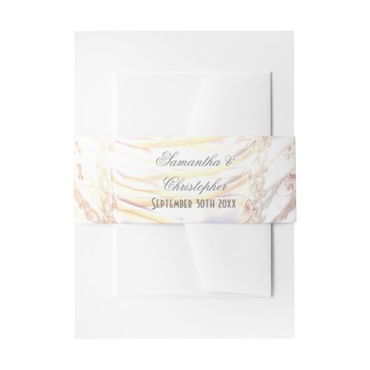 Pfirsichbrides Hochzeitskleid Einladungsbanderole (Vorderseite Beispiel)