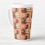 Pfirsichbücher und Tee Milchtasse (Linke Ecke)