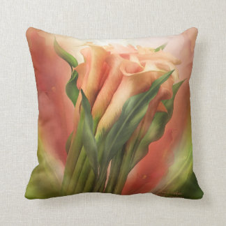 Pfirsichcalla-Lilien-Kunst-Dekorateur-Kissen Kissen