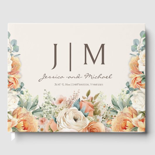 Pfirsichcreme Gästebuch (Vorderseite)