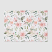 Pfirsichcreme-Rose, grüne Blätter Seidenpapier (Vorderseite)