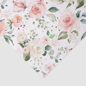 Pfirsichcreme-Rose, grüne Blätter Seidenpapier (Ausschnitt)