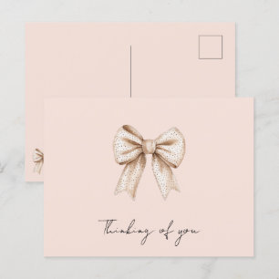 Pfirsichcreme-Schleife Ich denke an dich Postkarte