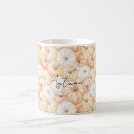 Pfirsichcreme Weiße Orange Kürbisse Kaffeetasse