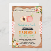 Pfirsichdusche Geburtstagsfeier Einladung (Vorne/Hinten)