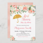 Pfirsichdusche im April - Einladung bei Blume (Vorne/Hinten)