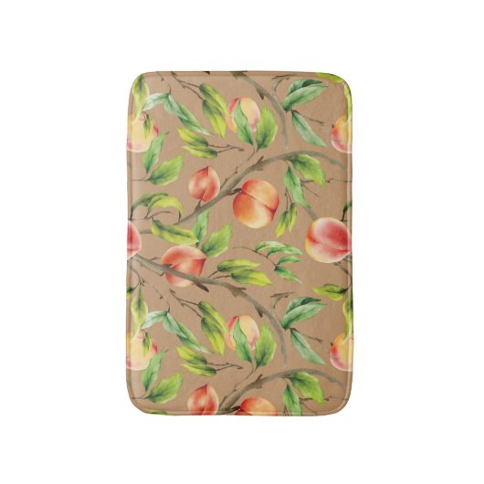 Pfirsiche am Baum Badematte (Vorderseite Vertikal)
