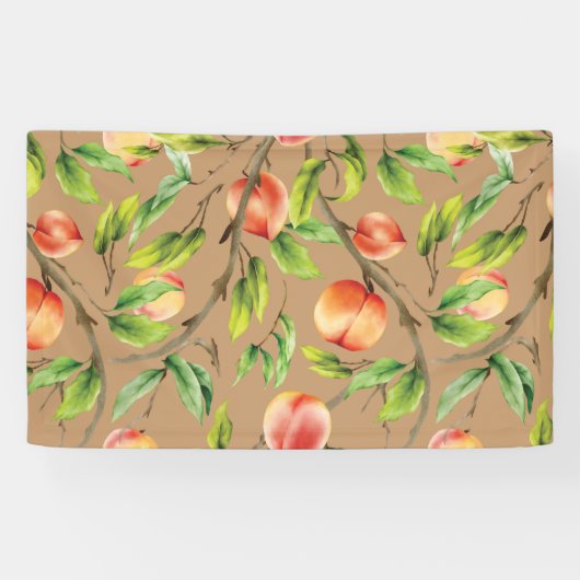 Pfirsiche am Baum Banner (Horizontal)