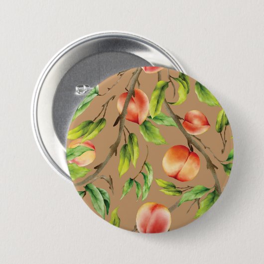Pfirsiche am Baum Button (Vorne & Hinten)