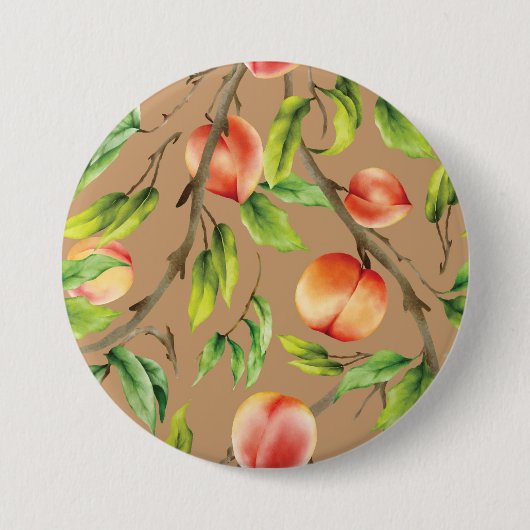 Pfirsiche am Baum Button (Vorderseite)