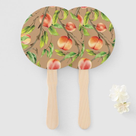 Pfirsiche am Baum Fächer (Vorne und Hinten)