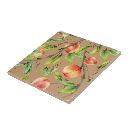 Pfirsiche am Baum Fliese (Seite)