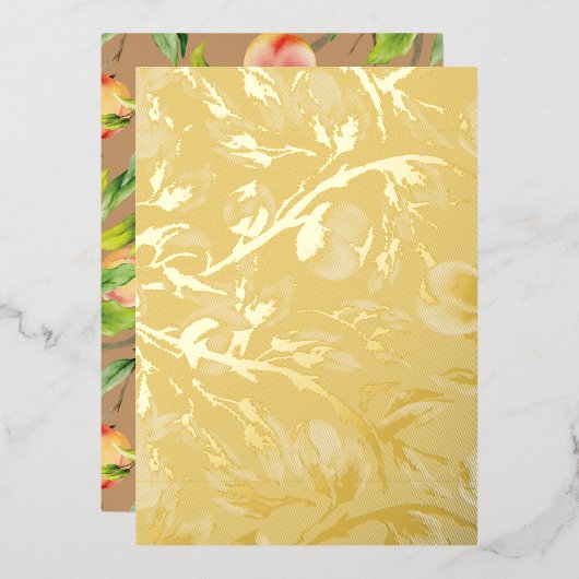 Pfirsiche am Baum Folieneinladung (Vorderseite/Rückseite)