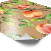 Pfirsiche am Baum Fotodruck (Ecke)