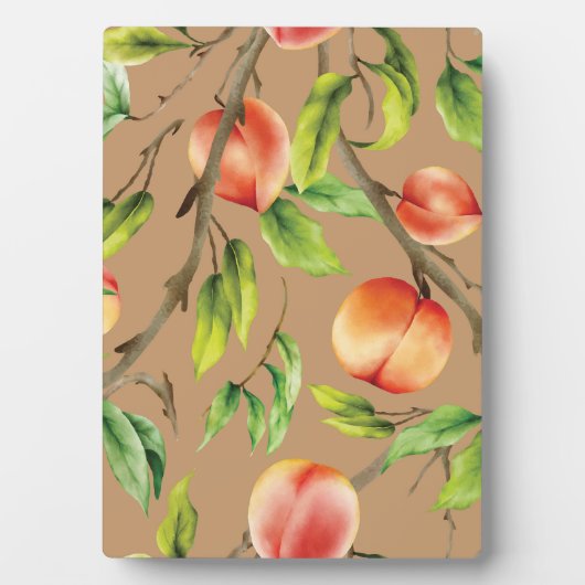 Pfirsiche am Baum Fotoplatte (Vorderseite)