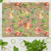 Pfirsiche am Baum Geschirrtuch (Gefaltet)