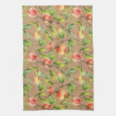 Pfirsiche am Baum Geschirrtuch (Vertikal)