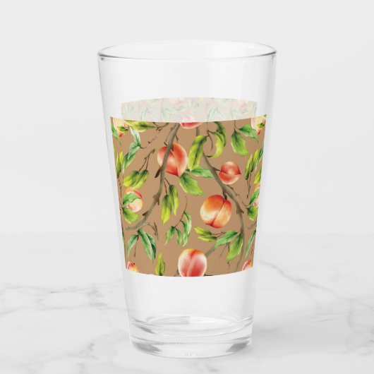 Pfirsiche am Baum Glas (Vorderseite)