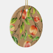 Pfirsiche am Baum Keramik Ornament (Rechts)