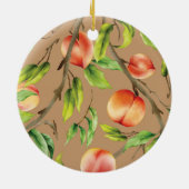 Pfirsiche am Baum Keramik Ornament (Hinten)