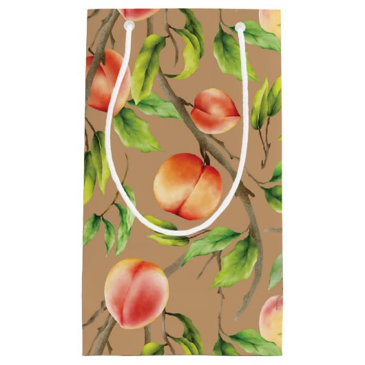 Pfirsiche am Baum Kleine Geschenktüte (Vorderseite)