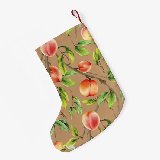 Pfirsiche am Baum Kleiner Weihnachtsstrumpf (Rückseite (Hängend))