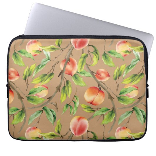 Pfirsiche am Baum Laptopschutzhülle (Vorderseite)
