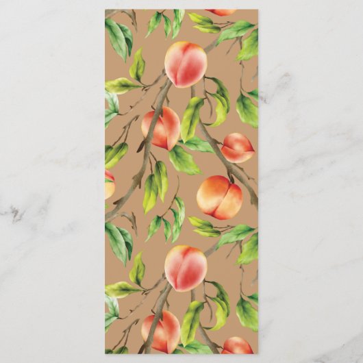 Pfirsiche am Baum Menükarte (Rückseite)