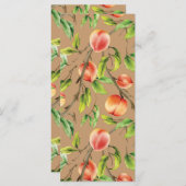 Pfirsiche am Baum Menükarte (Vorne/Hinten)