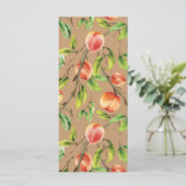 Pfirsiche am Baum Menükarte (Stehend Vorderseite)