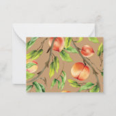 Pfirsiche am Baum Mitteilungskarte (Rückseite)