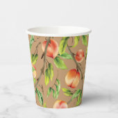 Pfirsiche am Baum Pappbecher (Links)