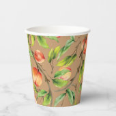 Pfirsiche am Baum Pappbecher (Vorderseite)