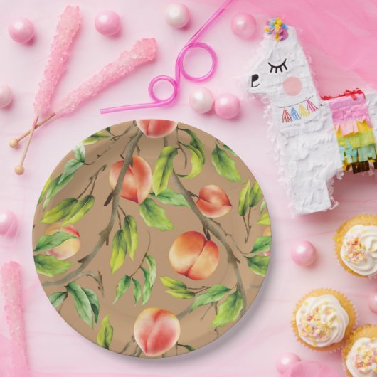 Pfirsiche am Baum Pappteller (Party)