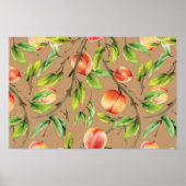 Pfirsiche am Baum Poster (Vorne)