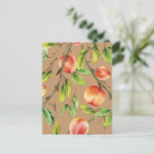 Pfirsiche am Baum Postkarte (Stehend Vorderseite)