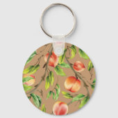 Pfirsiche am Baum Schlüsselanhänger (Vorderseite)