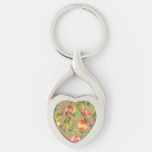 Pfirsiche am Baum Schlüsselanhänger (Vorderseite)