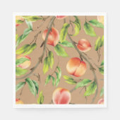 Pfirsiche am Baum Serviette (Vorderseite)