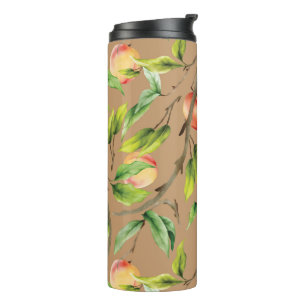 Pfirsiche am Baum Thermosbecher