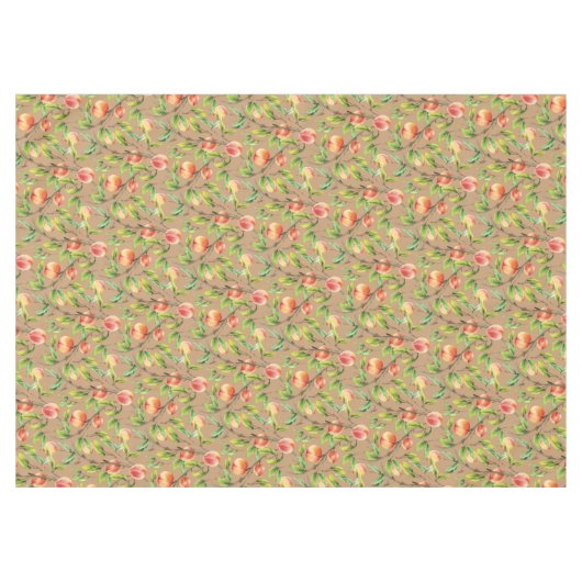 Pfirsiche am Baum Tischdecke (Vorderseite (Horizontal))