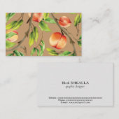 Pfirsiche am Baum Visitenkarte (Vorne/Hinten)