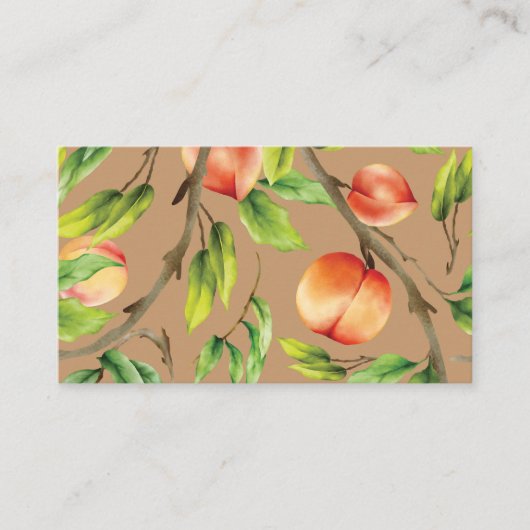 Pfirsiche am Baum Visitenkarte (Vorderseite)