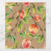 Pfirsiche am Baum Weinetikett (Einzelnes Label)