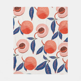 Pfirsiche Apricot Blätter Creme Background Fleecedecke