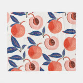 Pfirsiche Apricot Blätter Creme Background Fleecedecke (Vorderseite (Horizontal))