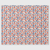 Pfirsiche Apricot Blätter Creme Background Geschenkpapier (Flach)